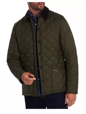 Men’s Barbour Heritage Liddesdale Quilted Jacket, Size L, Olive Green